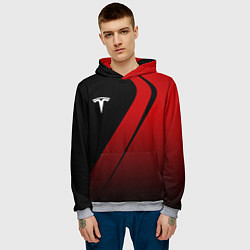 Толстовка-худи мужская TESLA MOTORS ТЕСЛА, цвет: 3D-меланж — фото 2