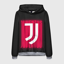 Толстовка-худи мужская JUVENTUS ЮВЕНТУС НЕОН, цвет: 3D-меланж