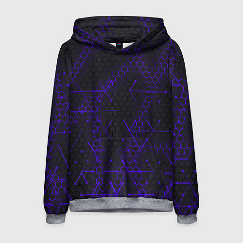 Мужская толстовка СТАЛЬНЫЕ СОТЫ - НЕОН ГЕОМЕТРИЯ / 3D-Меланж – фото 1