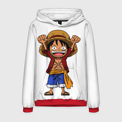 Толстовка-худи мужская One piece Луффи ликует, цвет: 3D-красный