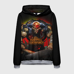 Толстовка-худи мужская Five Finger Death Punch Skull, цвет: 3D-меланж