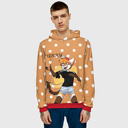 Толстовка-худи мужская Furry fox guy, цвет: 3D-красный — фото 2