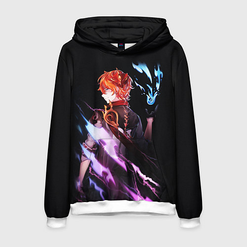 Мужская толстовка ТАРТАЛЬЯ - GENSHIN IMPACT NEON / 3D-Белый – фото 1
