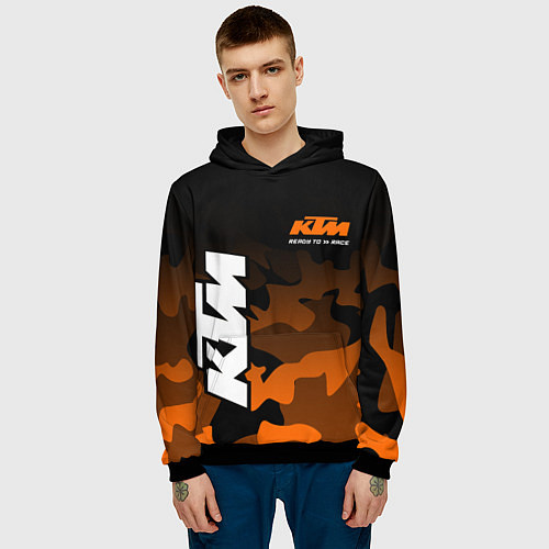 Мужская толстовка KTM MOTORCYCLES КТМ МОТОЦИКЛ / 3D-Черный – фото 3