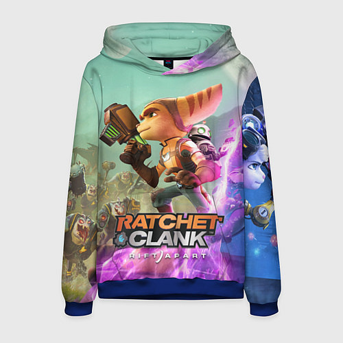 Мужская толстовка Ratchet & Clank: Rift Apart / 3D-Синий – фото 1