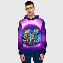 Толстовка-худи мужская Ratchet & Clank 2 Rift Apart, цвет: 3D-синий — фото 2