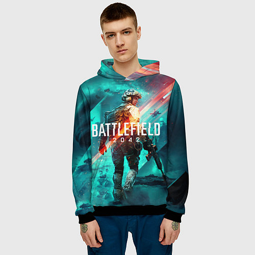 Мужская толстовка Баттлфилд 2042 / 3D-Черный – фото 3