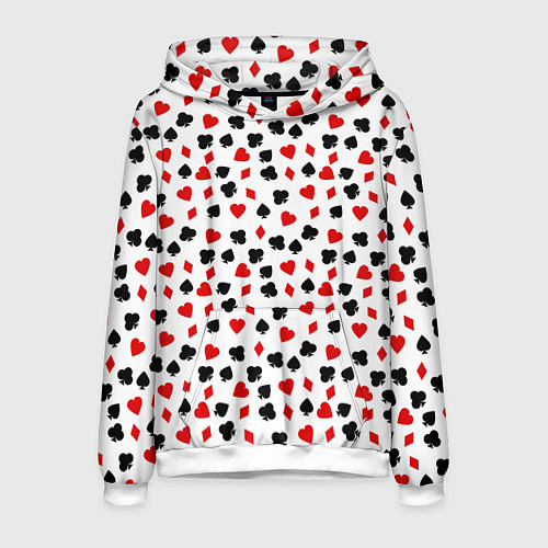 Мужская толстовка Карточные Масти / 3D-Белый – фото 1