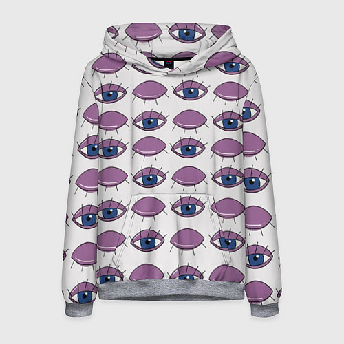 Мужская толстовка Глаза фиолетовые / 3D-Меланж – фото 1