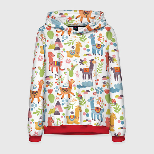 Мужская толстовка Ламы / 3D-Красный – фото 1