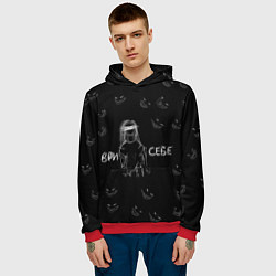 Толстовка-худи мужская Ври себе, цвет: 3D-красный — фото 2