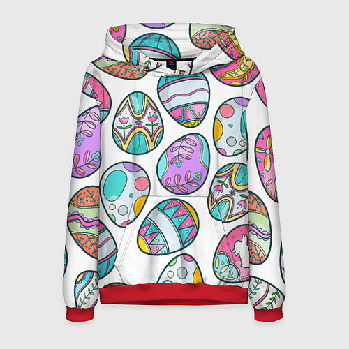 Мужская толстовка Пасхальные яйца / 3D-Красный – фото 1
