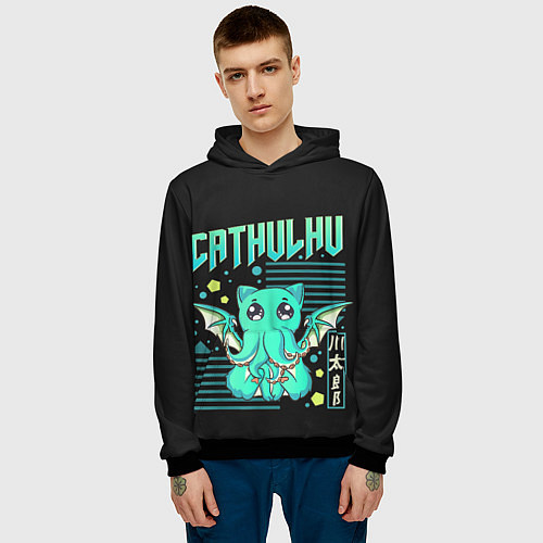 Мужская толстовка CatHulhu / 3D-Черный – фото 3