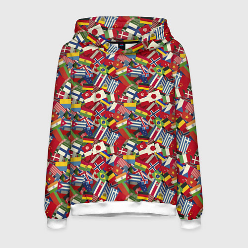 Мужская толстовка Страны Мира / 3D-Белый – фото 1