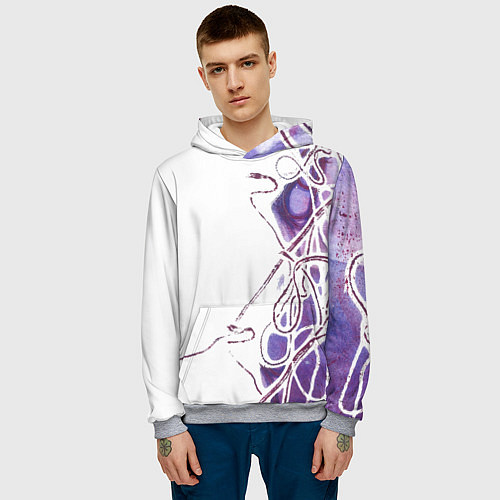 Мужская толстовка Фиолетовые нити / 3D-Меланж – фото 3