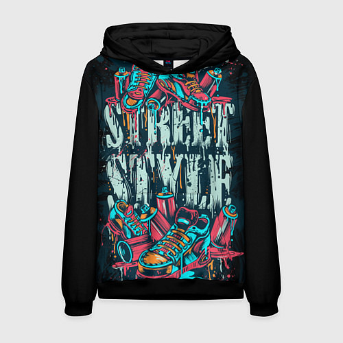 Мужская толстовка Обувь, испачканная краской / 3D-Черный – фото 1