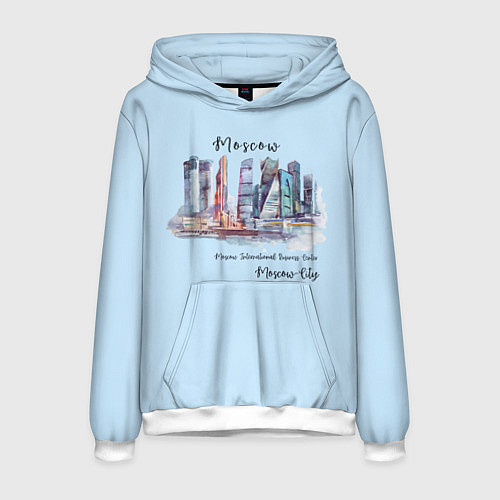 Мужская толстовка Москва-Сити / 3D-Белый – фото 1