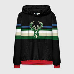 Толстовка-худи мужская Milwaukee Bucks форма Statement Edition, цвет: 3D-красный