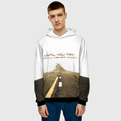 Толстовка-худи мужская Until you try, цвет: 3D-черный — фото 2
