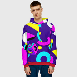 Толстовка-худи мужская Геометрические фигуры, цвет: 3D-красный — фото 2