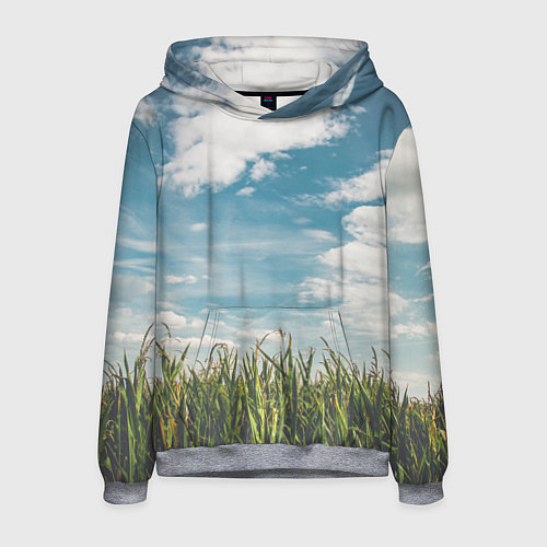 Мужская толстовка Небушко и полюшко / 3D-Меланж – фото 1