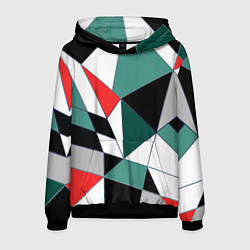 Толстовка-худи мужская Абстрактный геометрический, цвет: 3D-черный