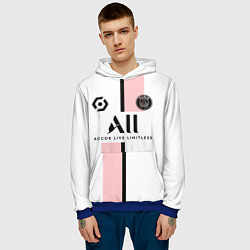 Толстовка-худи мужская Месси форма гостевая ПСЖ 2122, цвет: 3D-синий — фото 2