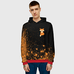 Толстовка-худи мужская Foxy - Paint, цвет: 3D-красный — фото 2