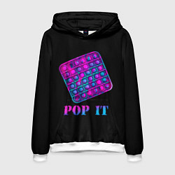 Толстовка-худи мужская НЕОНОВЫЙ POP it, цвет: 3D-белый