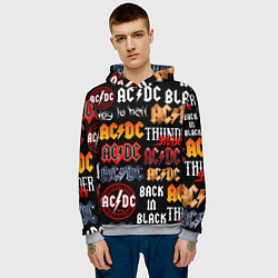Толстовка-худи мужская AC DC LOGOBOMBING, цвет: 3D-меланж — фото 2