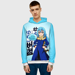 Толстовка-худи мужская Римуру Темпест, TenSura, цвет: 3D-белый — фото 2