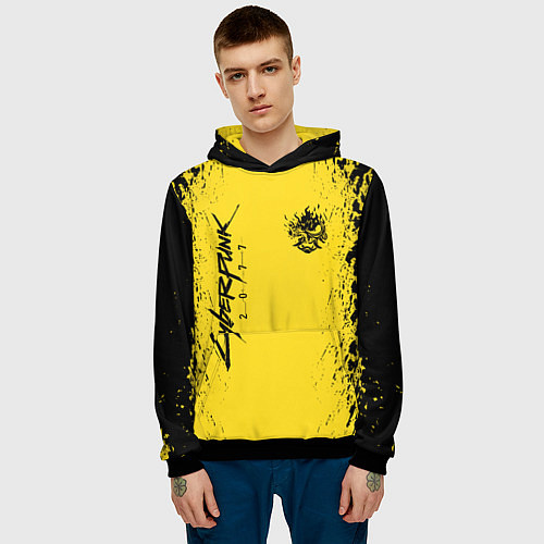 Мужская толстовка CYBERPUNK 2077 КИБЕРПАНК 2077 / 3D-Черный – фото 3