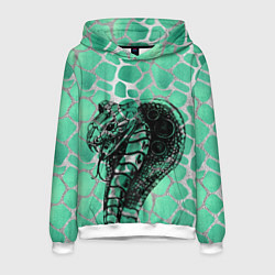 Толстовка-худи мужская Кобра Змеиный стиль, цвет: 3D-белый