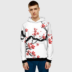 Толстовка-худи мужская САКУРА ЦВЕТЁТ И БЛАГАУХАЕТ, цвет: 3D-черный — фото 2