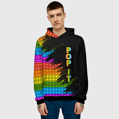 Мужская толстовка ИГРУШКА POP it ПОП-ИТ / 3D-Черный – фото 3