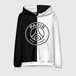 Толстовка-худи мужская ФК ПСЖ PSG BLACK & WHITE, цвет: 3D-белый