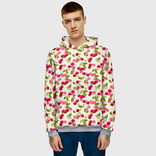 Мужская толстовка Спелая вишня / 3D-Меланж – фото 3