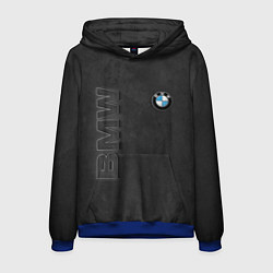 Толстовка-худи мужская BMW LOGO AND INSCRIPTION, цвет: 3D-синий