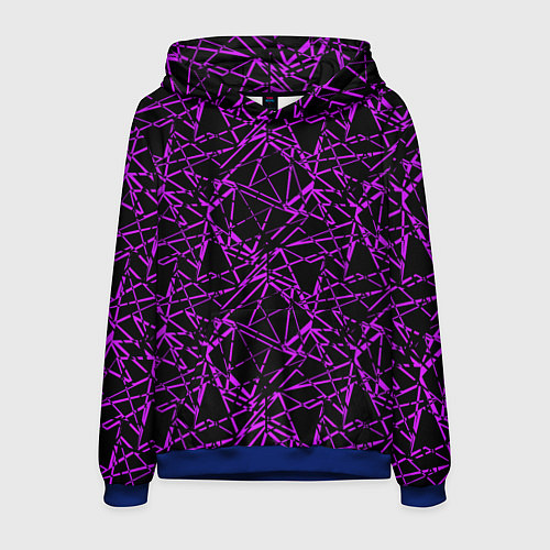 Мужская толстовка Фиолетово-черный абстрактный узор / 3D-Синий – фото 1