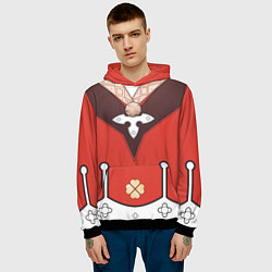 Толстовка-худи мужская КОСТЮМ КЛИ ГЕНШИН ИМПАКТ, цвет: 3D-черный — фото 2