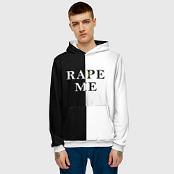 Толстовка-худи мужская Rape Me Kurt Cobain спина Z, цвет: 3D-белый — фото 2