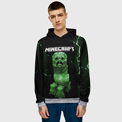 Толстовка-худи мужская CREEPER 3D MINECRAFT 3D Z, цвет: 3D-меланж — фото 2