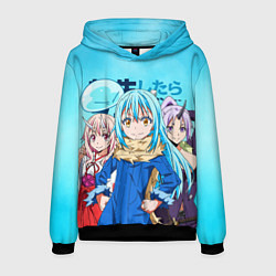 Толстовка-худи мужская TenSura, Румиру, Шуна и Шион, цвет: 3D-черный