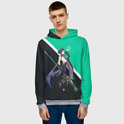 Толстовка-худи мужская XIAO СЯО ГЕНШИН, цвет: 3D-меланж — фото 2