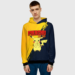 Толстовка-худи мужская PIKACHU PIKA PIKA ПИКАЧУ, цвет: 3D-черный — фото 2