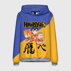 Толстовка-худи мужская Хайку Haikyu Волейбол Z, цвет: 3D-меланж