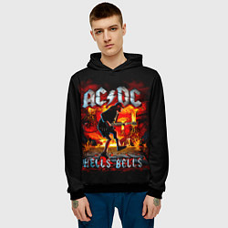 Толстовка-худи мужская ACDC HELLS BELLS, цвет: 3D-черный — фото 2