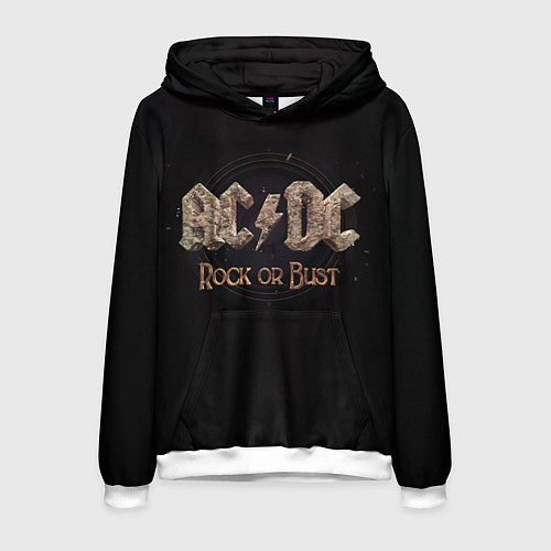 Мужская толстовка ACDC Rock or Bust / 3D-Белый – фото 1