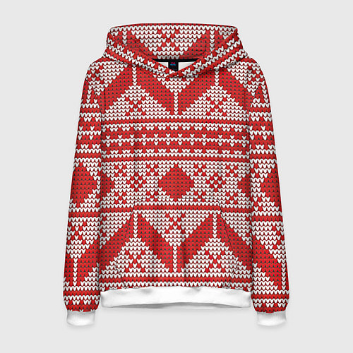 Мужская толстовка Вязаный рисунок / 3D-Белый – фото 1