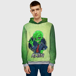 Толстовка-худи мужская Alien, цвет: 3D-меланж — фото 2